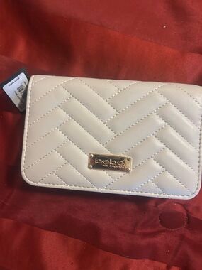 bebe Quilted chalk crossbody small bag